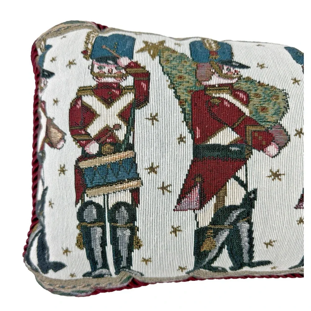 Vintage Newport Tapestry Christmas Toy Soldier Throw Pillows 22